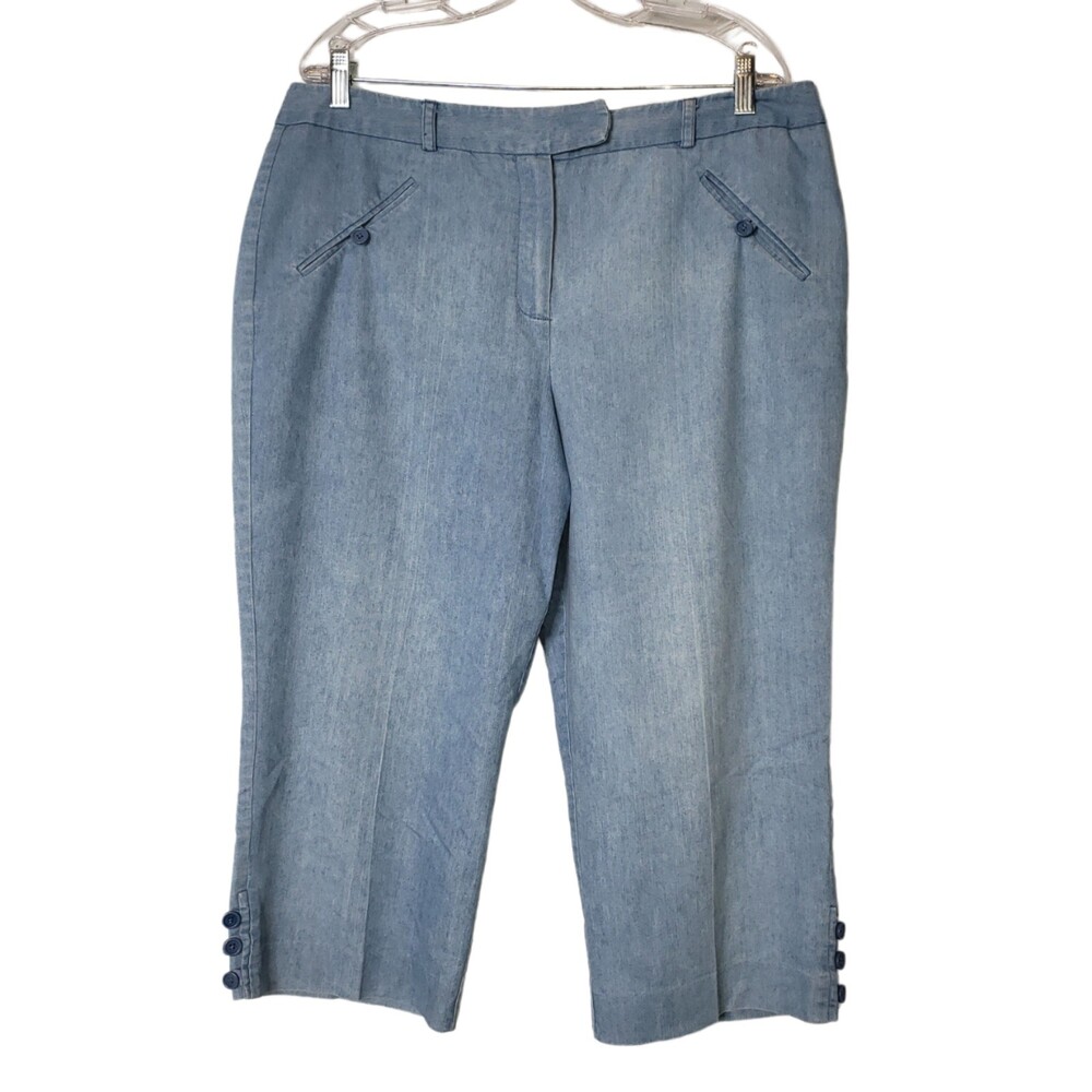 LARRY LEVINE STRETCH Cropped Capri Jeans Size 16